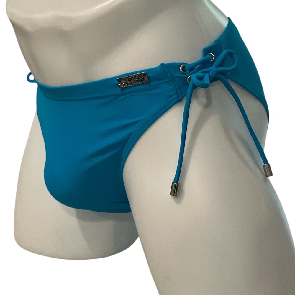 Andrew Christian Side Lace Bikini Turquoise Medium